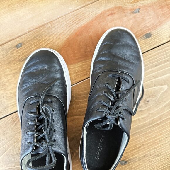 Sperry Top-Sider Womens Black Leather Endeavor CVO Sneaker Shoes 7 - Picture 3 of 7